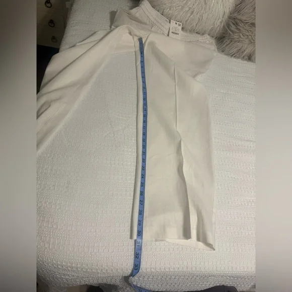 NWT Zara White Linen Wide-Leg Pants - Picture 9 of 14